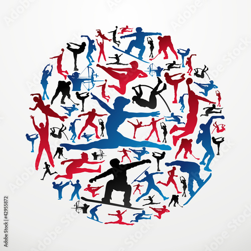 Sports silhouettes circle #42955872