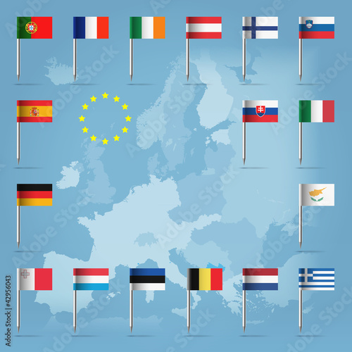 17 european union countries over european map