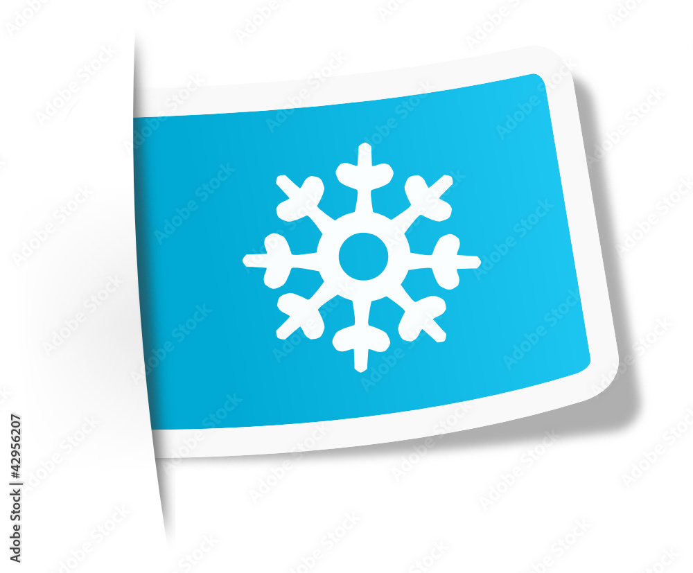Blaues Schild Schneeflocke Blaues Schild Schneeflocke