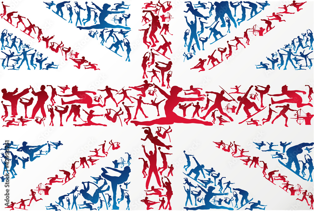 Sports silhouettes UK flag