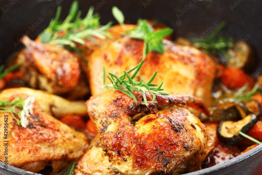 Grilled chicken on vegetables Grilled chicken on vegetables