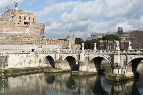 Angels bridge and castle in Rome, Italy