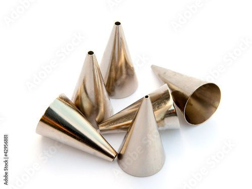 Various metal icing tips
