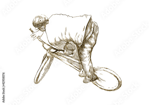 bmx free style - sketch converted to vector, hand drawing