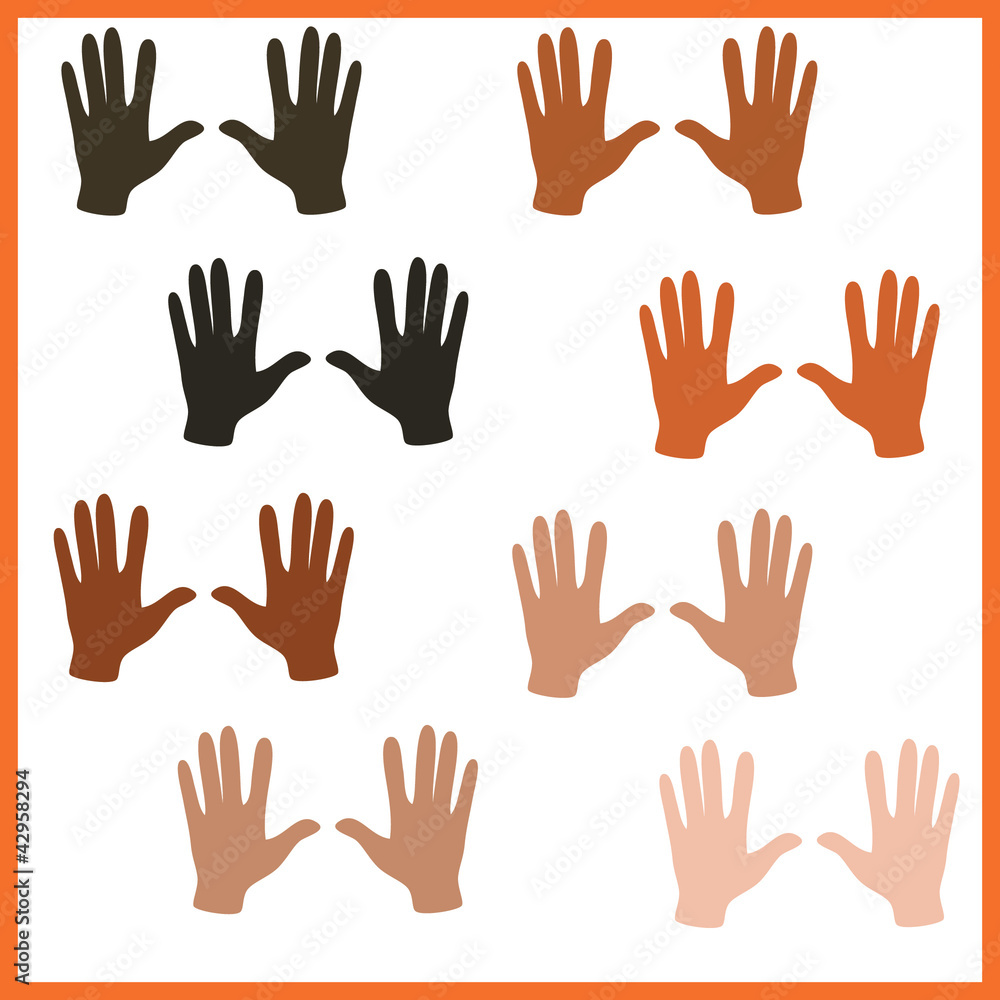hands with different colors of skin nationalities hands with different colors of skin nationalities