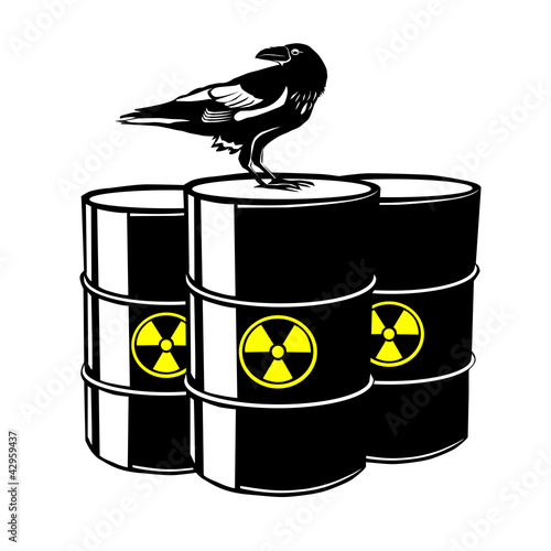 Three radioactive barrels.