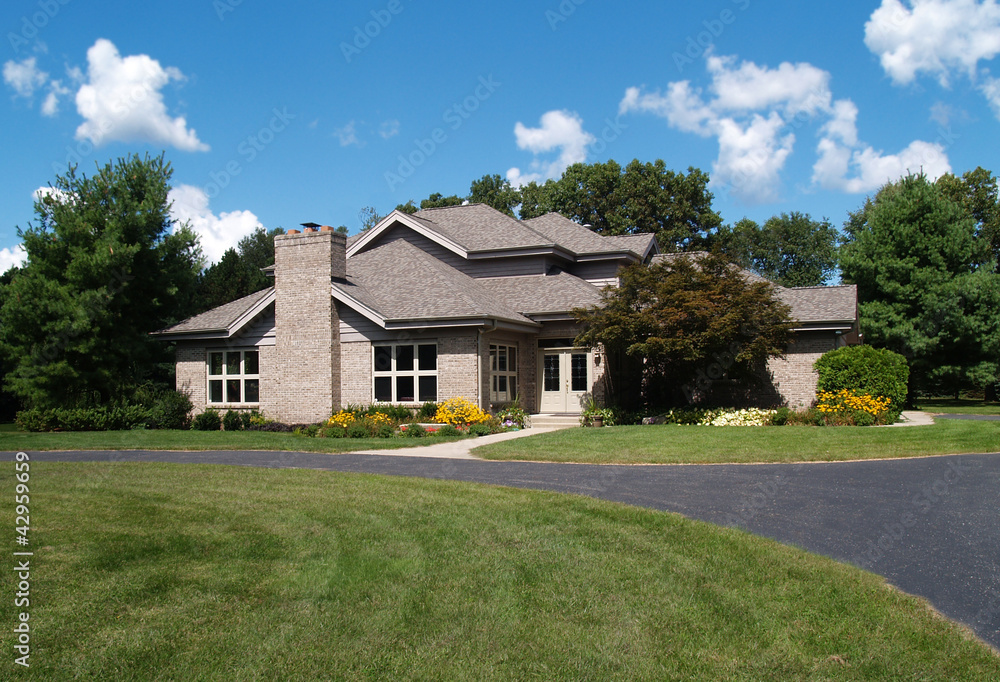 Single Family Brick Contemporary Home Single Family Brick Contemporary Home