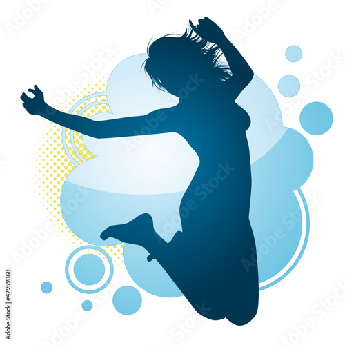 Happy Jumping Girl