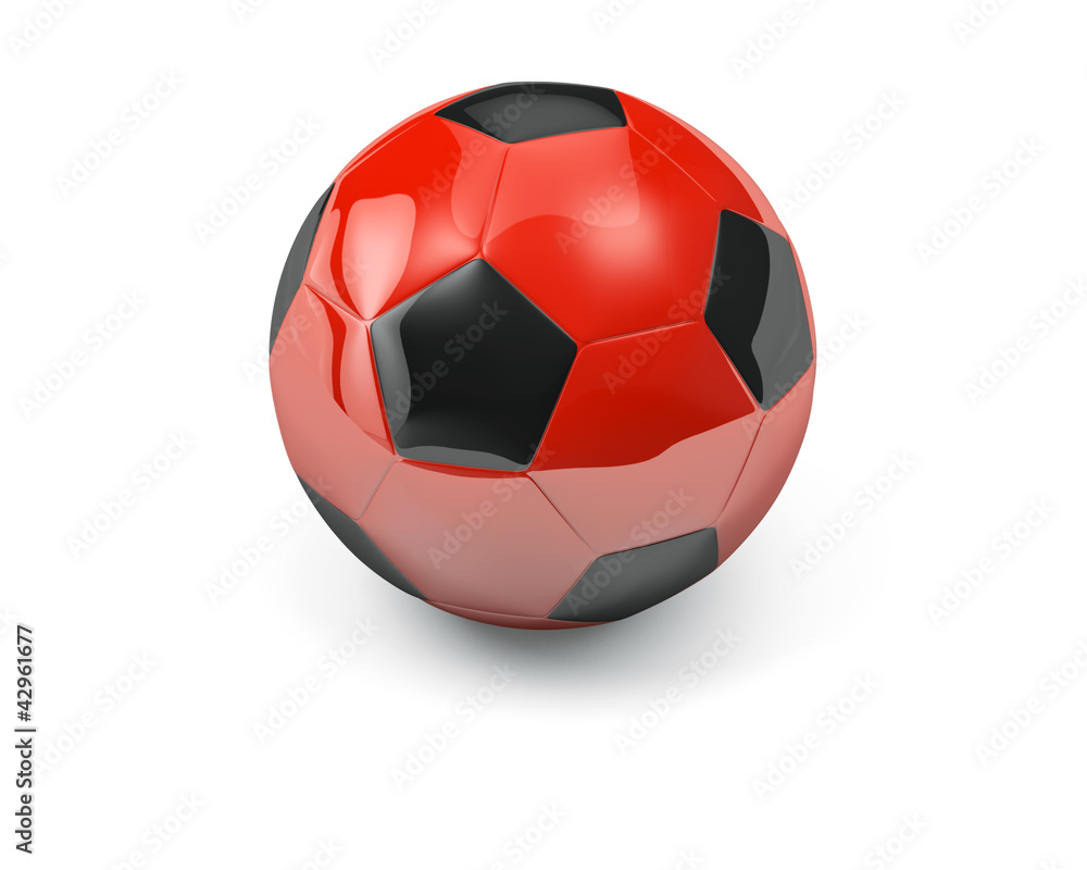 Red isolated soccer ball Red isolated soccer ball