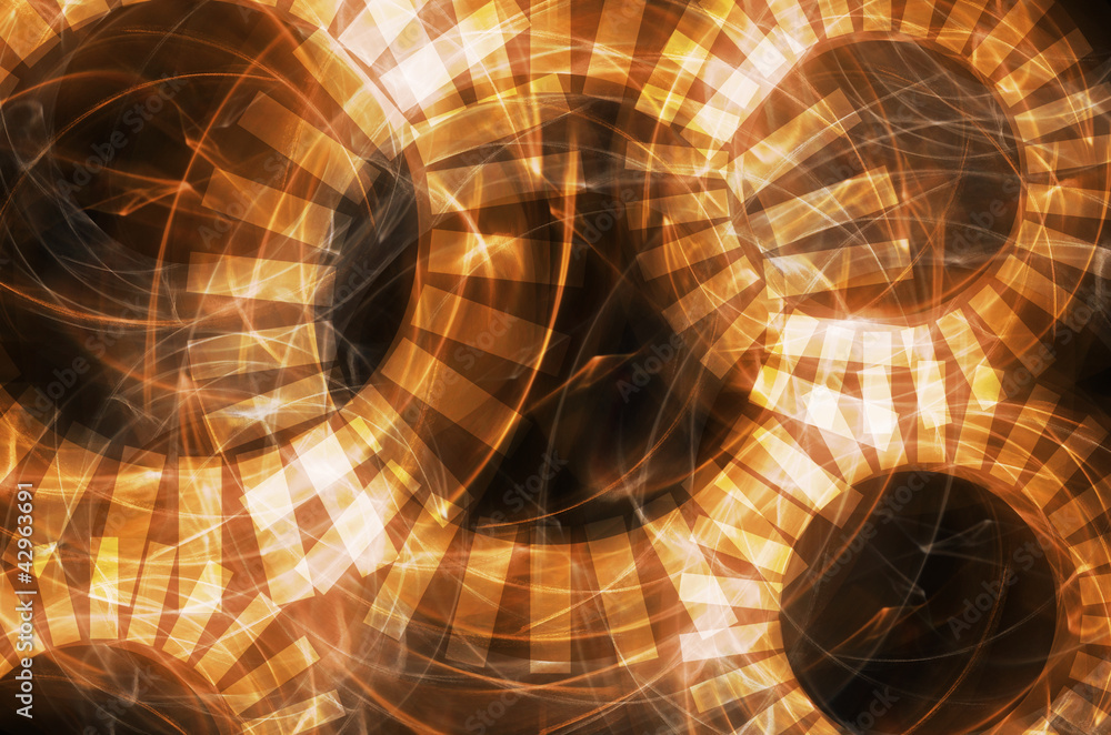 Obraz premium Abstract background in yellow orange gear dark tone