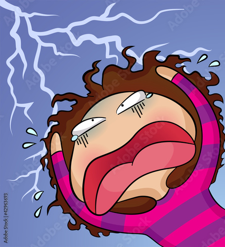 cartoon character in a panic attack