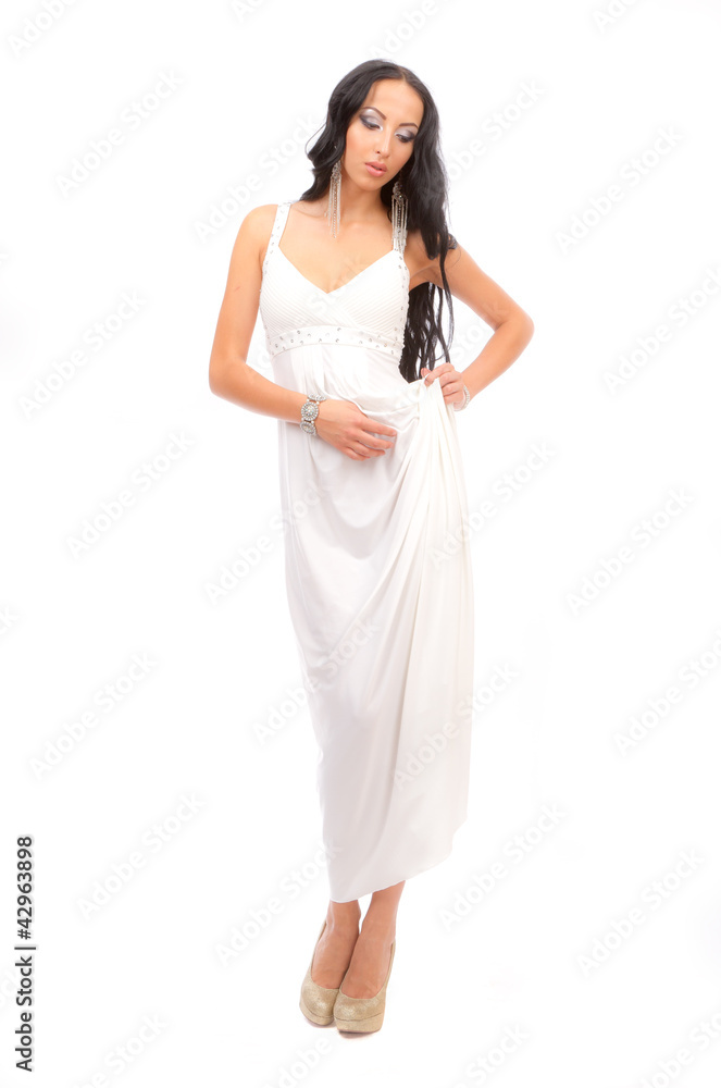 Naklejka premium Beautiful long-haired brunette