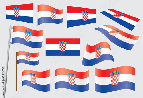 Free Download set of flags of Croatia vector illustration - GFXLoad