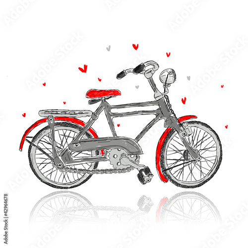 Sketch of old bicycle for your design