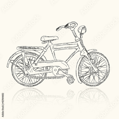 Sketch of old bicycle for your design