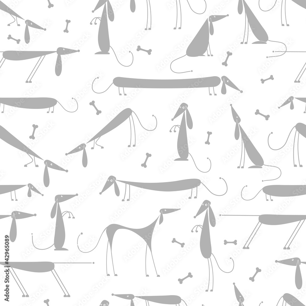 Obraz premium Funny dogs, seamless background for your design
