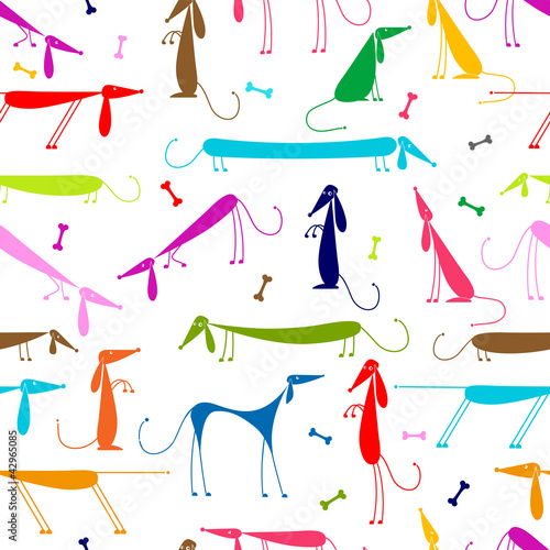 Funny dogs, seamless background for your design