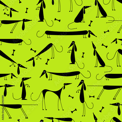 Funny dogs, seamless background for your design