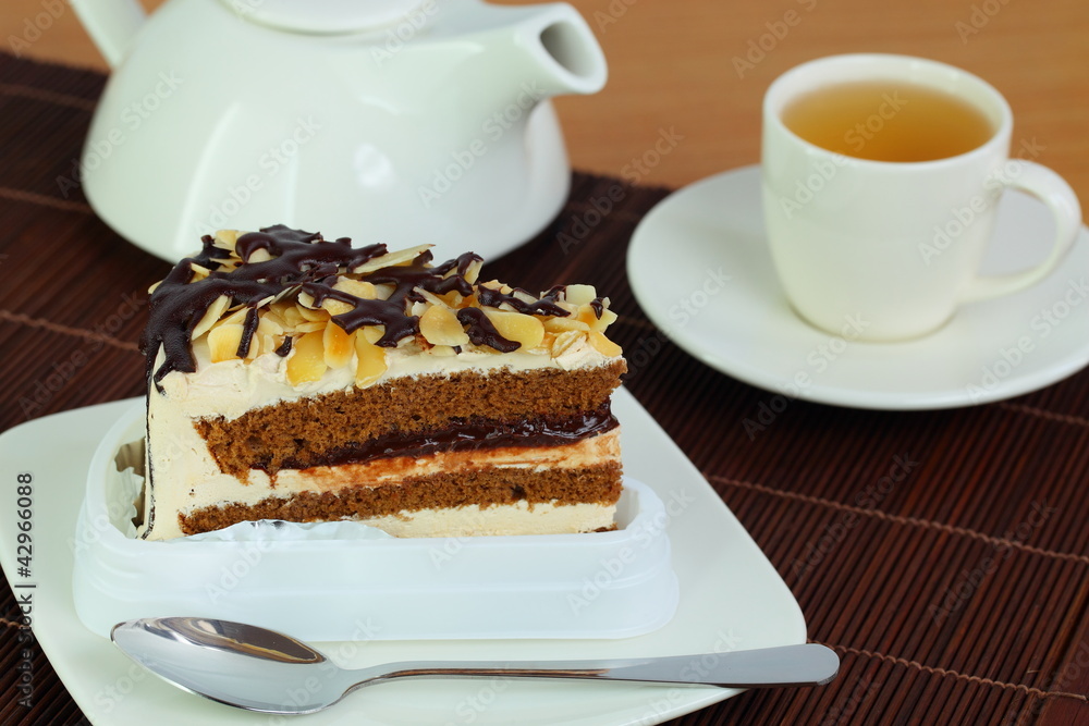 Almond cake milk and tea. Almond cake milk and tea.