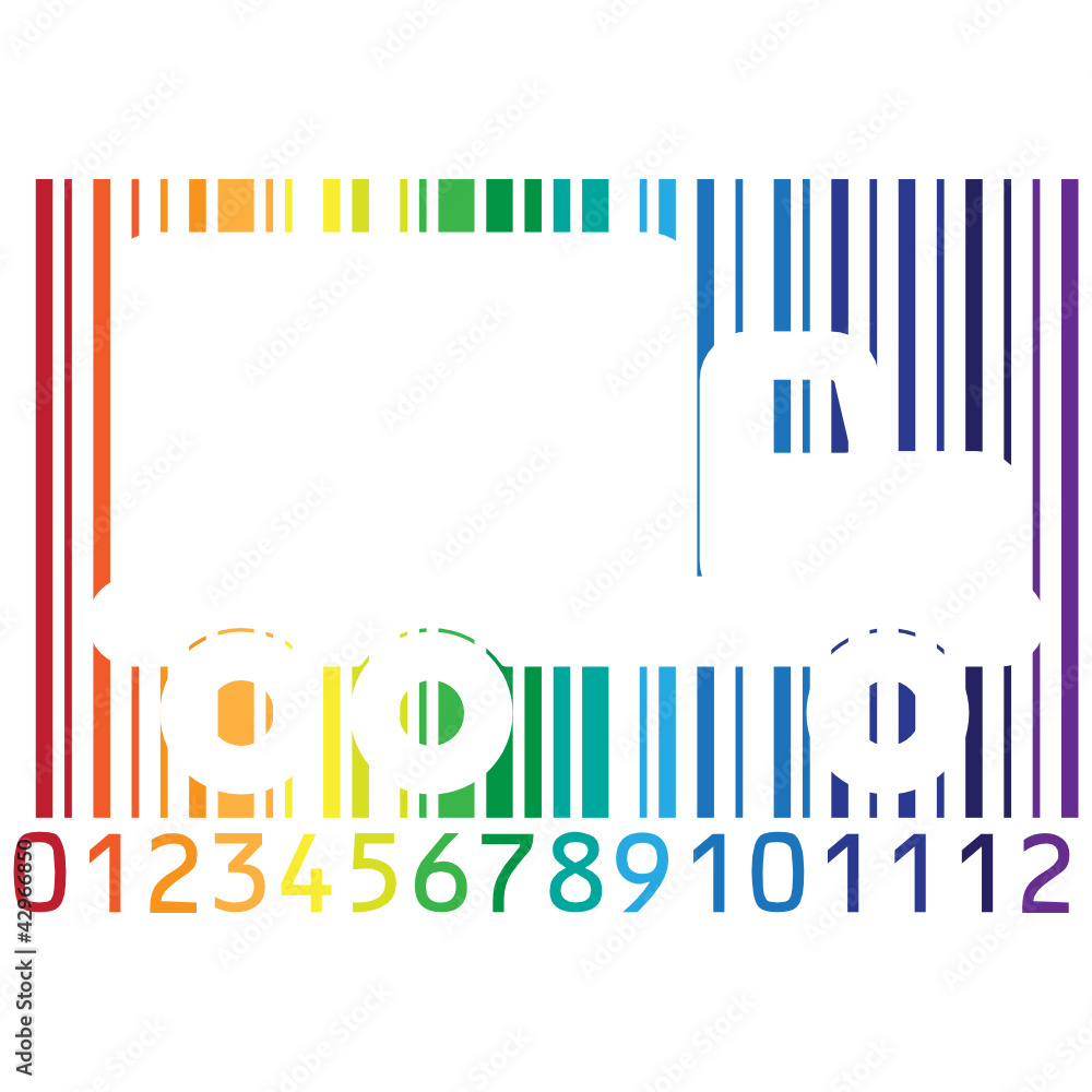 Obraz premium BARCODE COLOR CAR