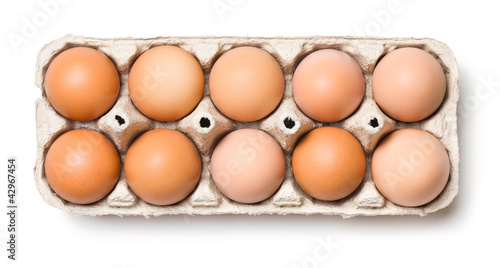 brown eggs in egg box