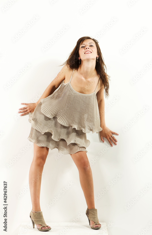 Naklejka premium beautiful girl, studio portrait