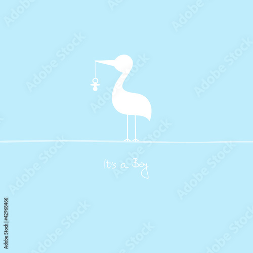 Stork With Pacifier "It´s a Boy"