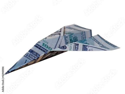 paper airplane made out of money