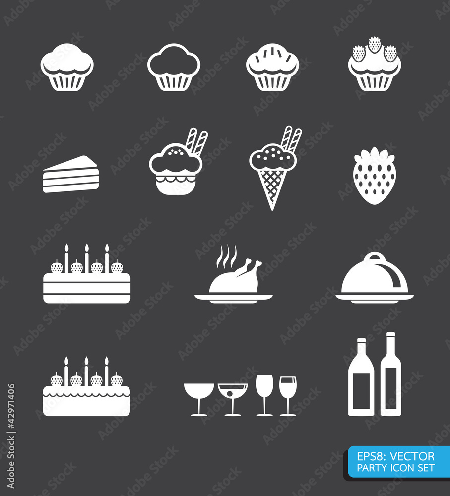 party icon set vector party icon set vector