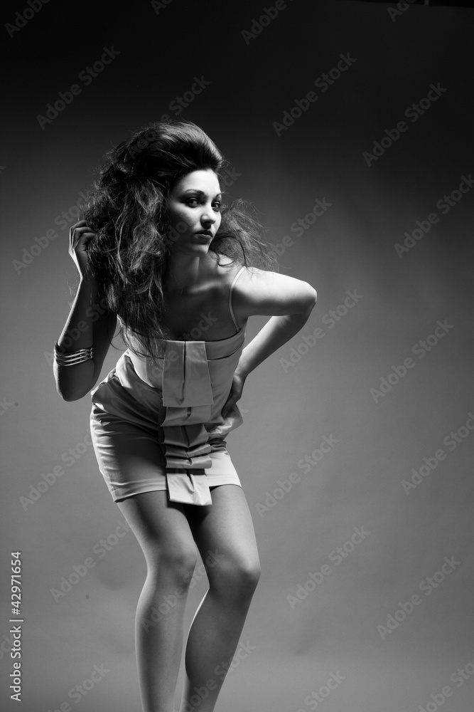 Naklejka premium Studio fashion black and white.