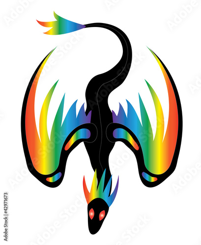 Black iridescent dragon
