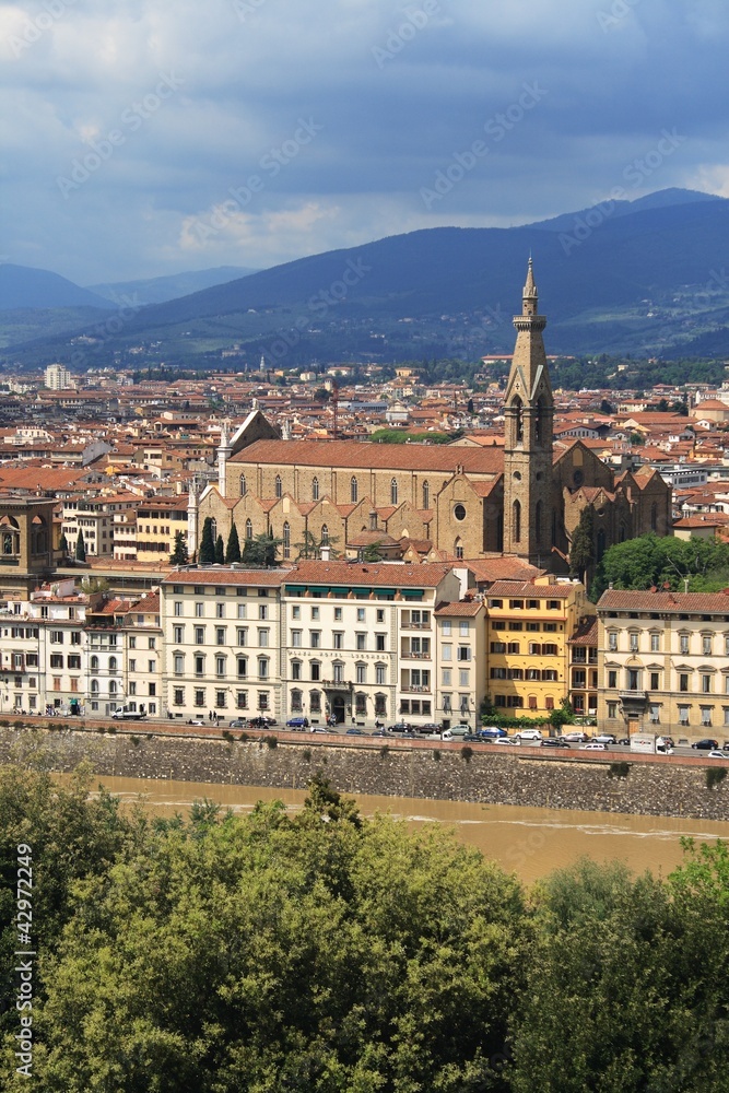 View of Florence with  Santa Croce