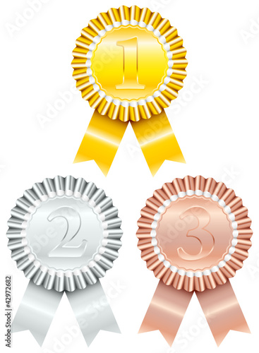 3 Award Badges 1-Gold/2-Silver/3-Bronze