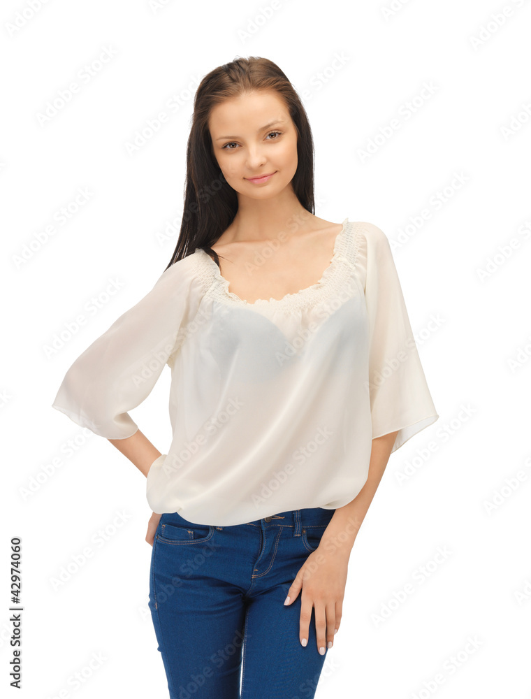 Fototapeta premium beautiful woman in casual clothes