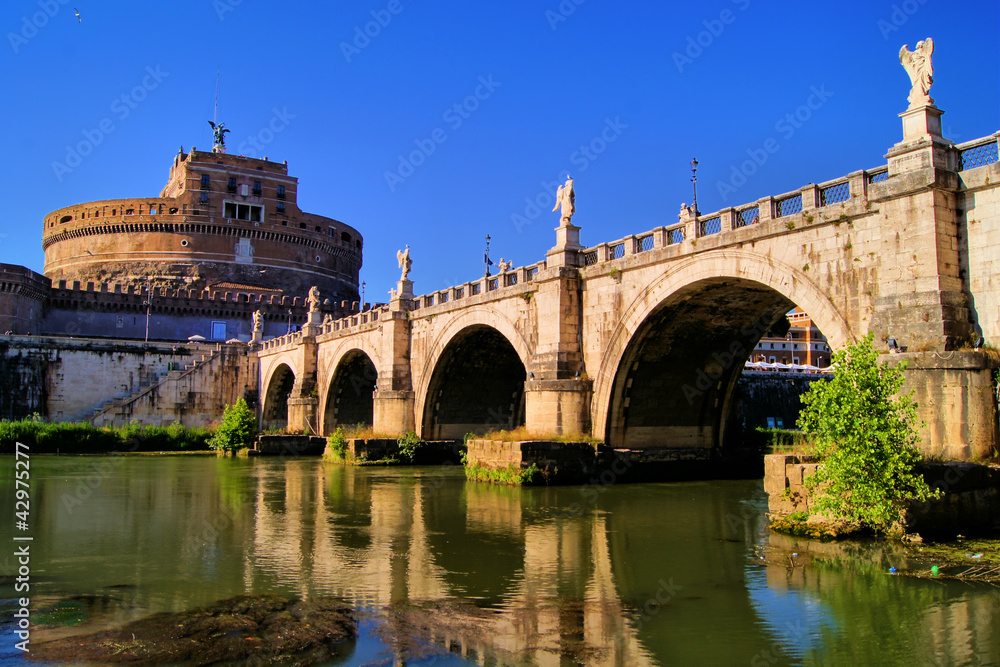 Castel Sant'Angelo and Bridge of Angles, Rome, Italy 