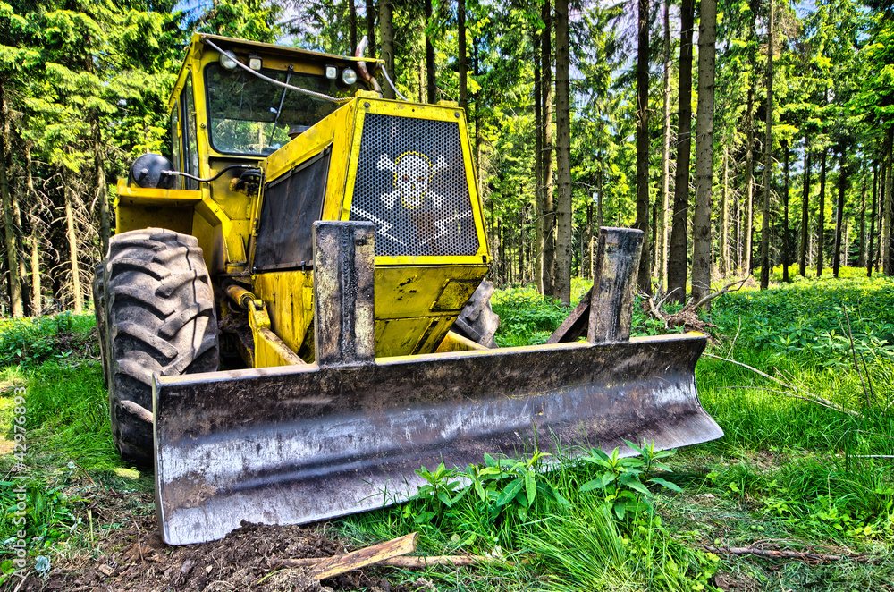 Bulldozer in the forest Bulldozer in the forest