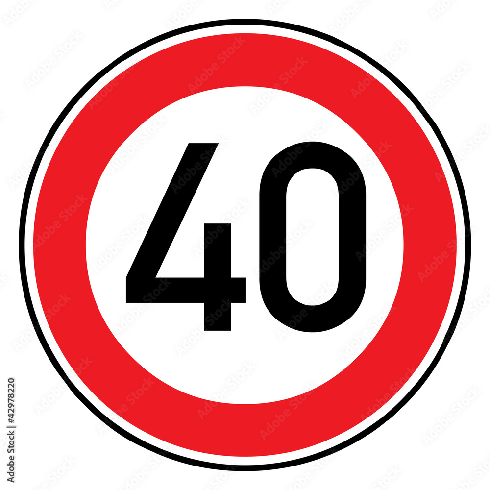 Verkehrsschild - 274 Höchstgeschwindigkeit (40) Verkehrsschild - 274 Höchstgeschwindigkeit (40)