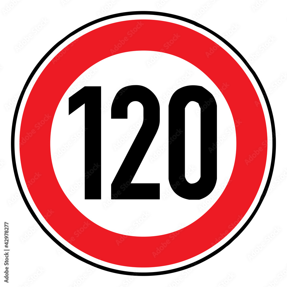 Verkehrsschild - 274 Höchstgeschwindigkeit (120) Verkehrsschild - 274 Höchstgeschwindigkeit (120)
