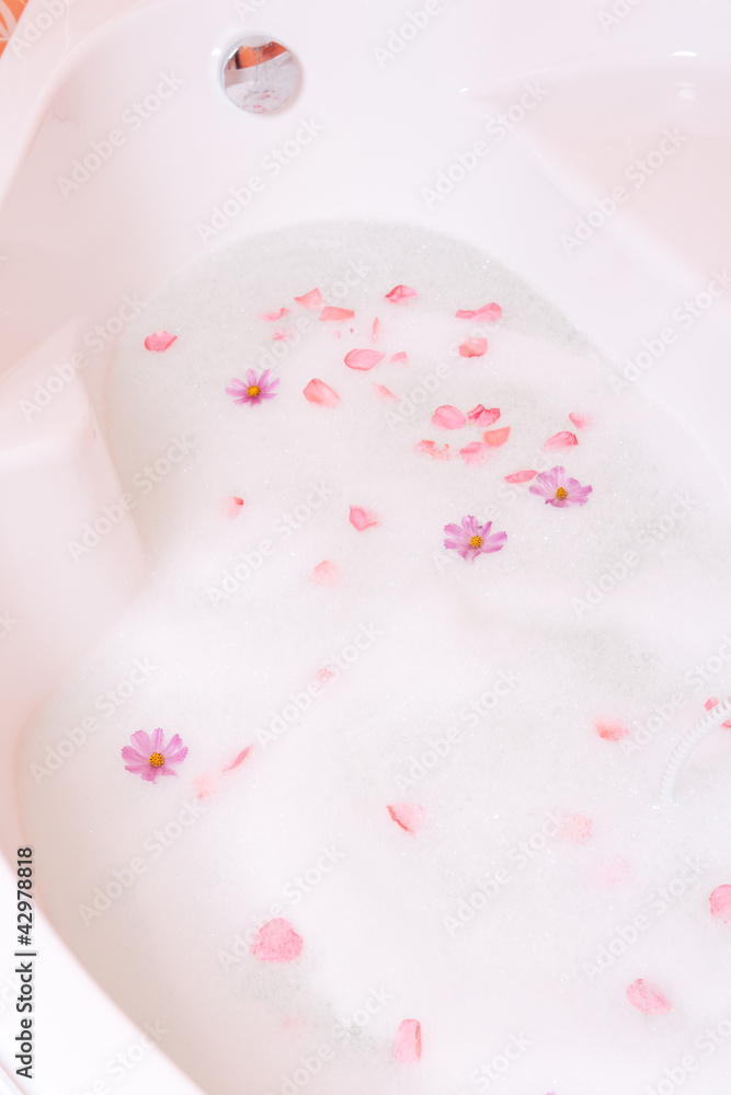 Bubble bath with flowers Bubble bath with flowers