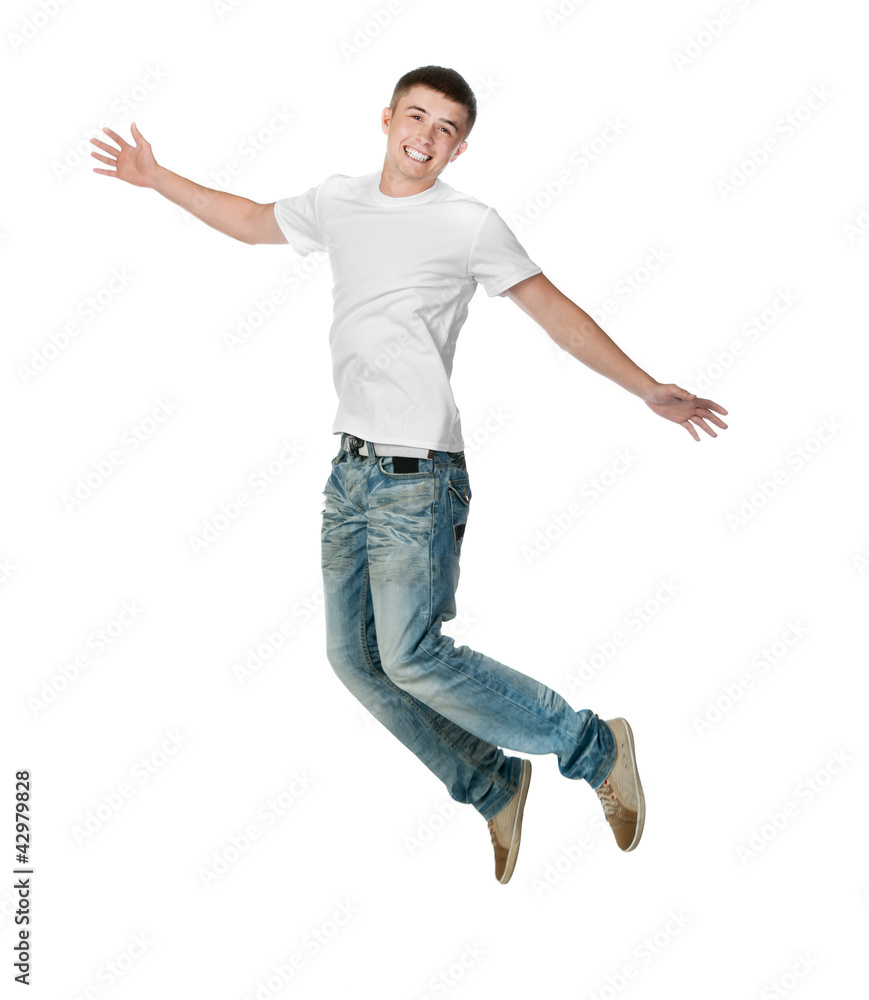 Beautiful jumping girl