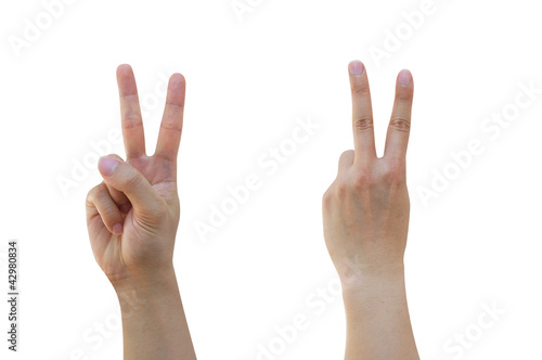 Front and Back of Positive Hand Sign