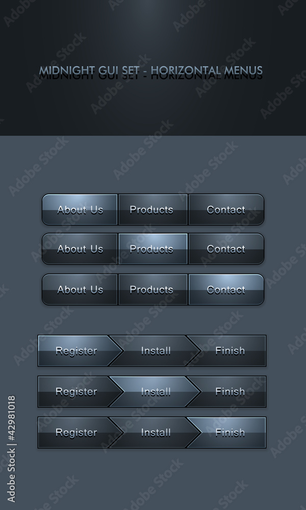 Vector User Interface Elements - Menu Bar and Breadcrumb Stock Vector ...