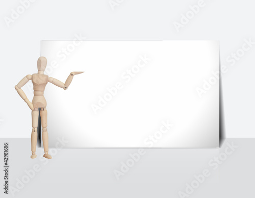 Business man stand with creative white board © basketman23