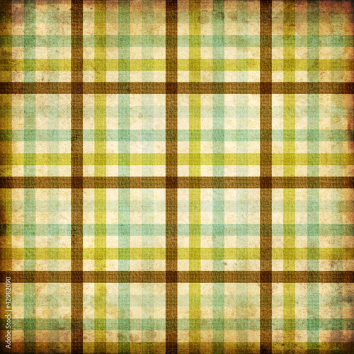 textile plaid background in green, blue, brown