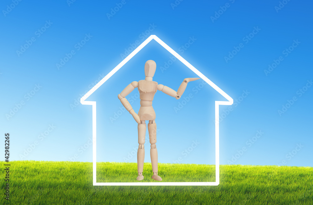 Wooden inside the house for Conceptual home symbol - real estate Wooden inside the house for Conceptual home symbol - real estate