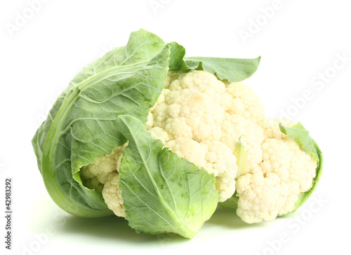 Fresh cauliflower isolated on white