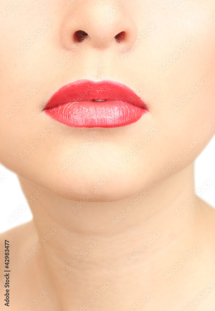 Fototapeta premium beautiful make up of glamour red gloss lips