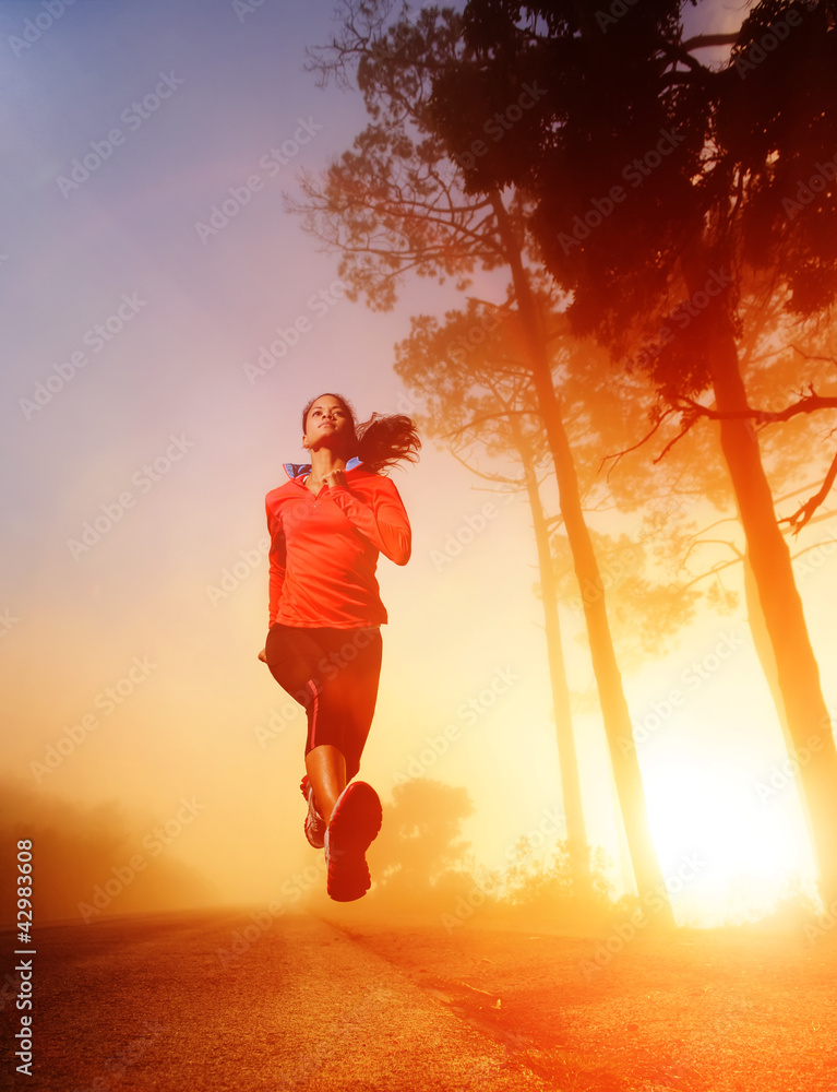 Sunrise running woman