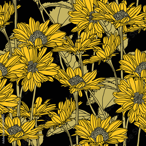 Seamless pattern with flowers