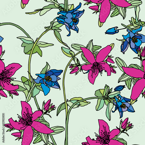 Seamless pattern with flowers